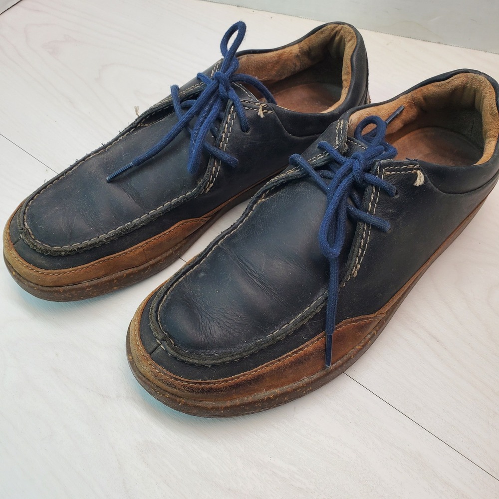 Clarks Unstructured Un Lisbon Walk Shoe Mens Size 9 Dark Blue Leather Comfort
